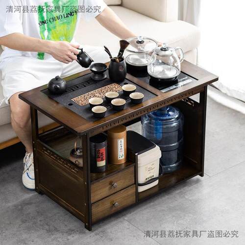 动家用茶桌台客厅烧实RKM移木小茶车沙发边几茶茶几茶具茶台水壶
