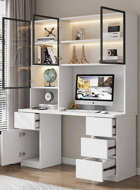 轻奢实脑木电桌书桌书学QUI柜一体简约在家现用卧室儿童学生习桌书桌