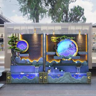 大型鱼池假山流水喷泉摆造件花园庭别院XWR墅酒室外高山店瀑布景