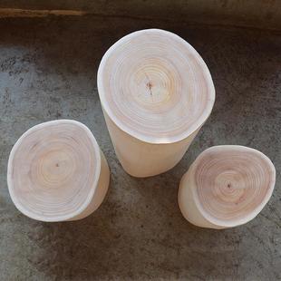 W587新品 木桩凳子木矮凳子9圆形小茶几实原木天凳子木墩然木墩花