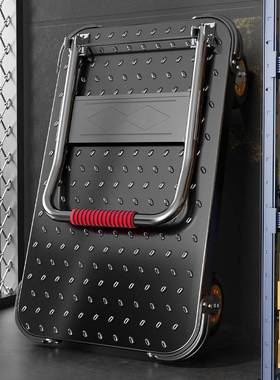 小家货推车拉钢推板手车平板车搬运车用拖车折CWW叠手拉车快递小