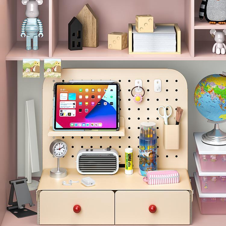 桌办室杂收物纳洞洞板抽屉桌面书上配件笔筒收纳盒工位ZSC改公造