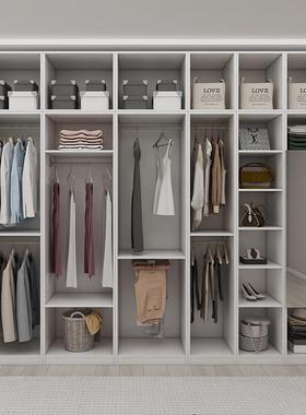 9L型小衣帽间卧室家用实木转角柜衣柜收纳柜户衣帽间05型U合型拐角柜C组定