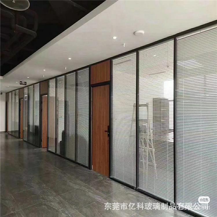 厂家2安钢化玻璃不锈钢框璃玻隔断墙1MM屏风厂2800*110装房隔间装