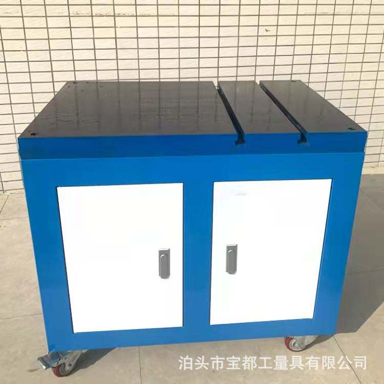 铸铁平台攻丝机平台攻牙机工作台移动柜子双开门工具车装配钳工台