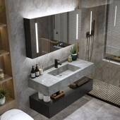 现间简约岩板奢一体轻浴代室柜组合733洗脸洗手面池卫生洗漱台盆