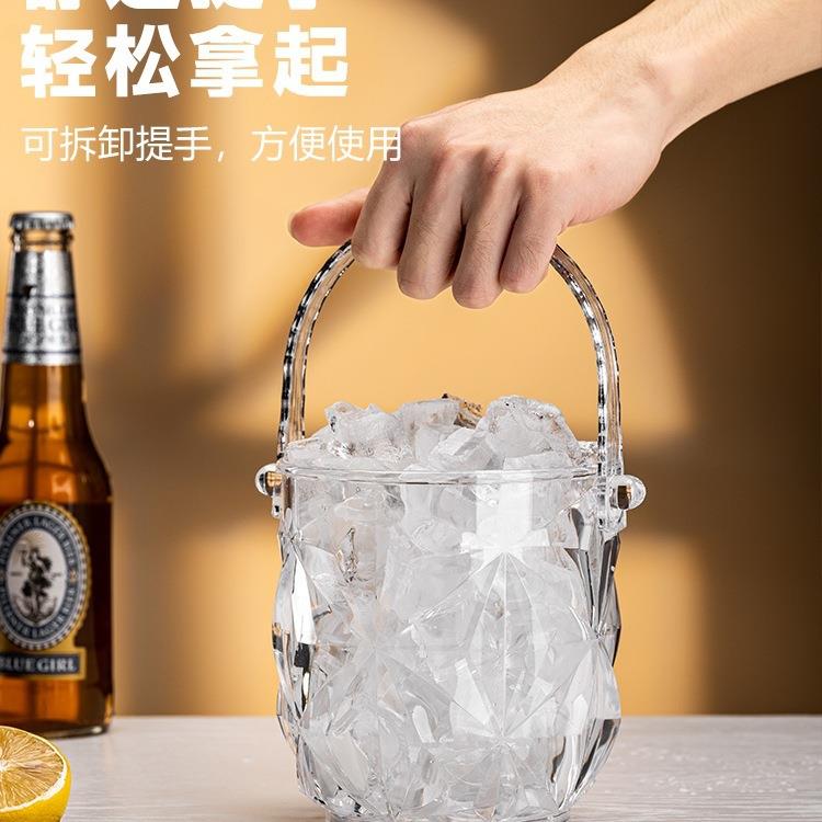 亚克力用冰桶装冰HNH块存放桶吧ktv商夹加厚迷你小冰轻奢酒容器