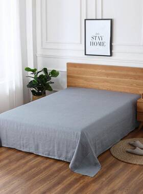 Y亚麻床单10床0天纯布热法国亚麻柔软水洗床esa62单老粗亚麻单吸