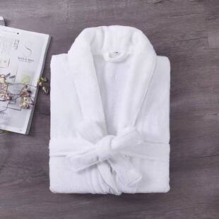 酒店宾馆全棉割绒毛巾布浴袍 男女士加厚纯棉柔软吸水中长款睡袍