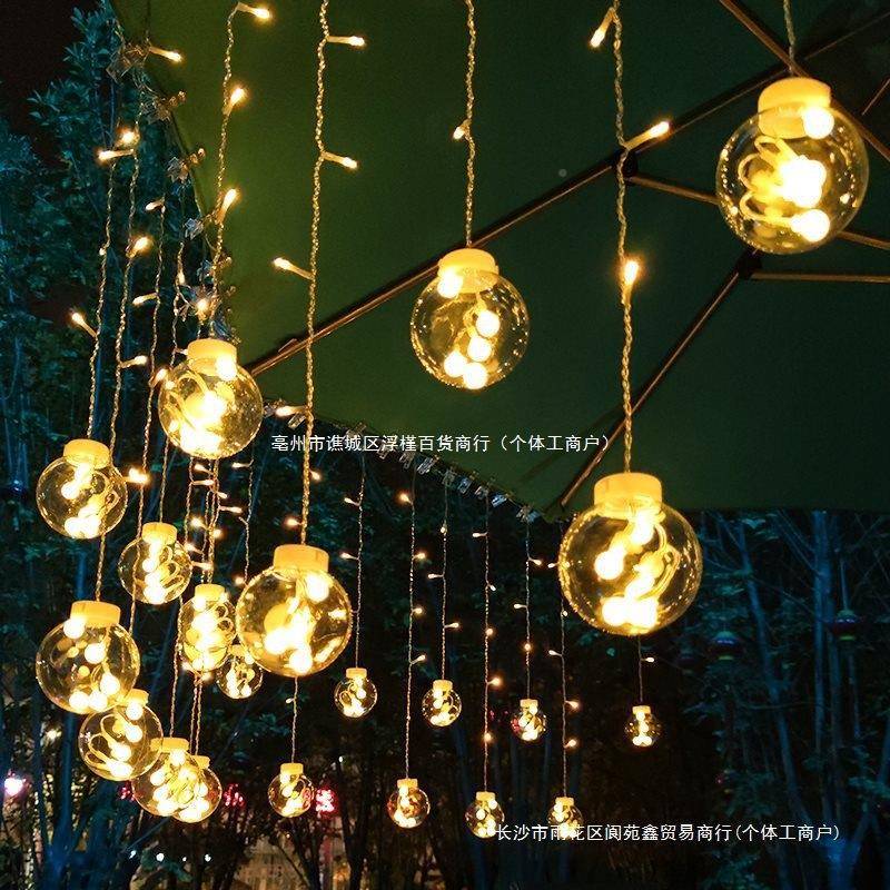 太阳能灯串防水灯阳小夜灯户庭院花园布外置顶彩楼台太阳能许露台