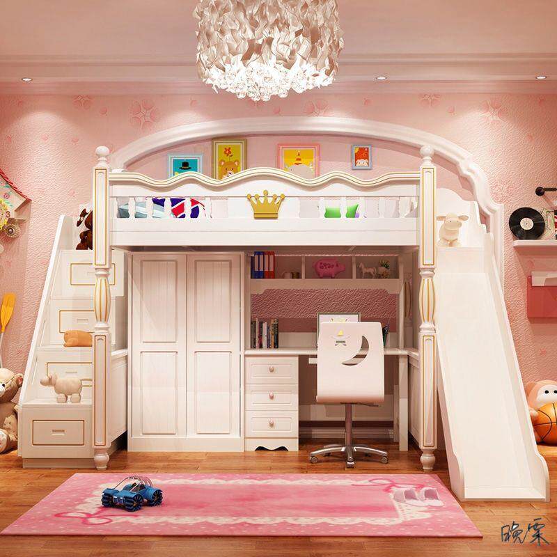 儿床滑梯公蝴蝶结梦幻可爱酒店无品牌/小孩子上女童孩主房家具套