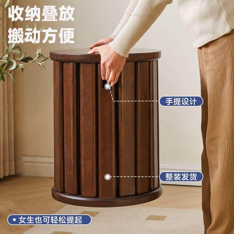 实木叠板凳家用多功能组合凳新中式餐厅圆叠子凳备用788可收纳凳,收纳整理,收纳凳,淘宝优惠券,粉丝福利购,淘宝优惠卷