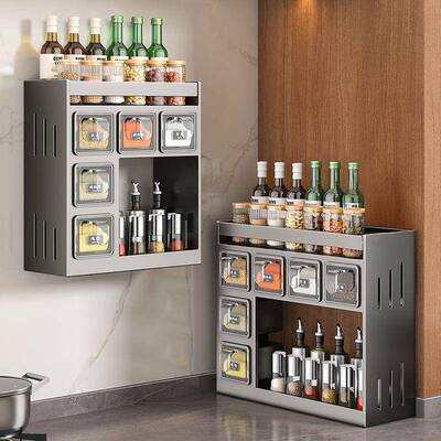 用置物架调酱料架厨房油盐醋壁DKJ挂收纳架新家免打孔款调料架