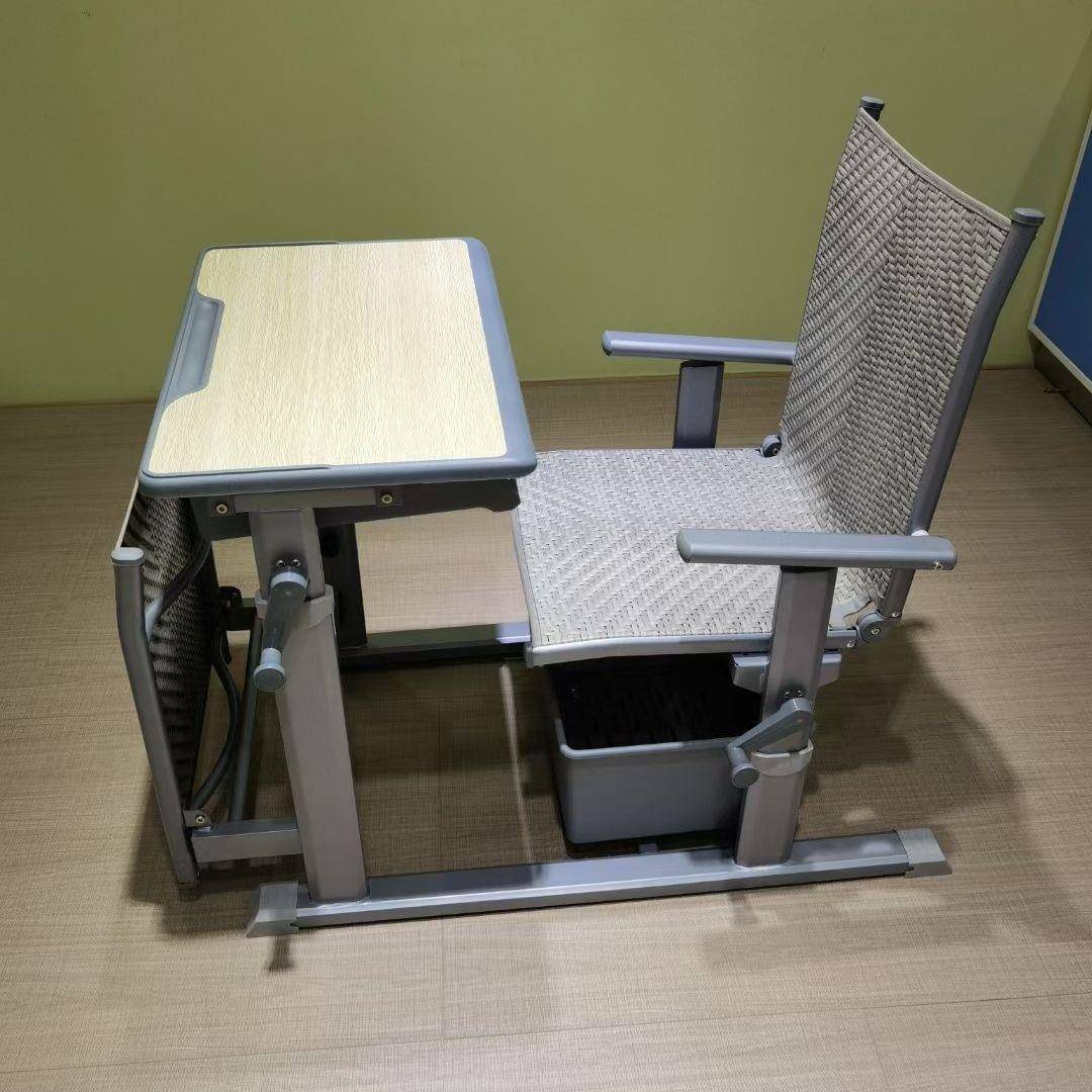 可升降教室CIQ学生课桌椅椅坐垫手摇躺可叠午可睡午休课桌折椅坐