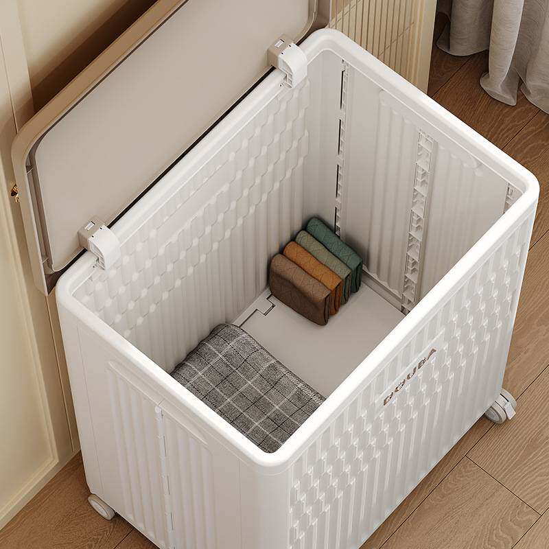 收纳箱可折叠翻盖带轮家用多功能大容量储物箱收纳筐轮子超大容量