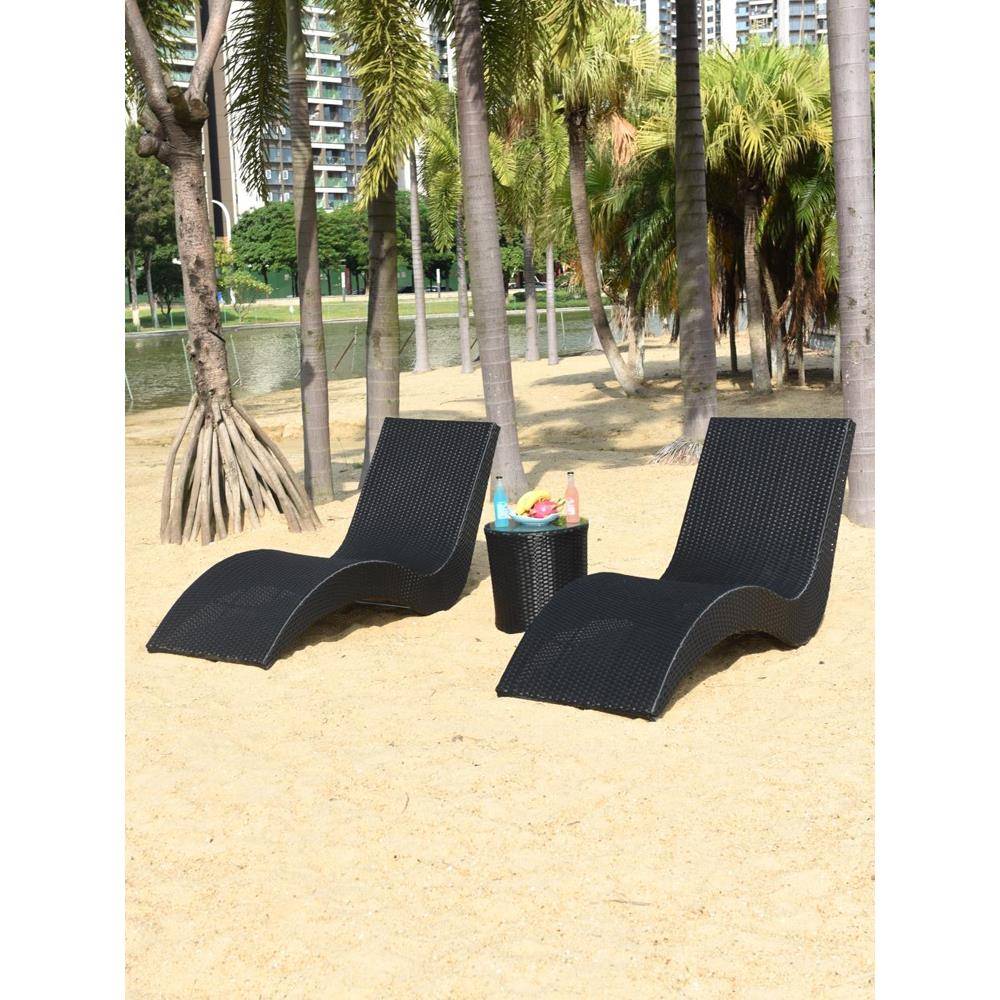 户躺泳池躺椅防水床防晒外室外藤编躺阳床庭院161民宿酒店露天台