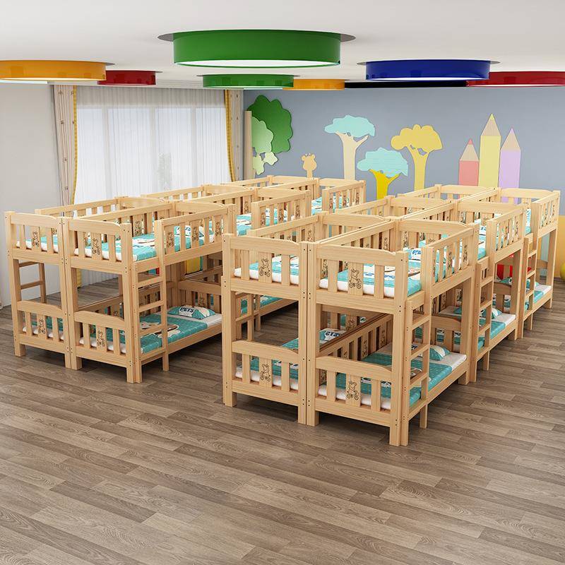 幼儿托园床实木儿童床小管学生下班高低无品牌/床上铺午睡床双层