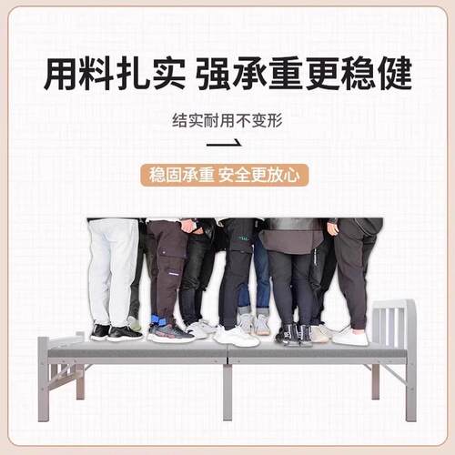 单人床叠床家用简易成人午休小床床出折租屋双人1米.UES2硬加板铁