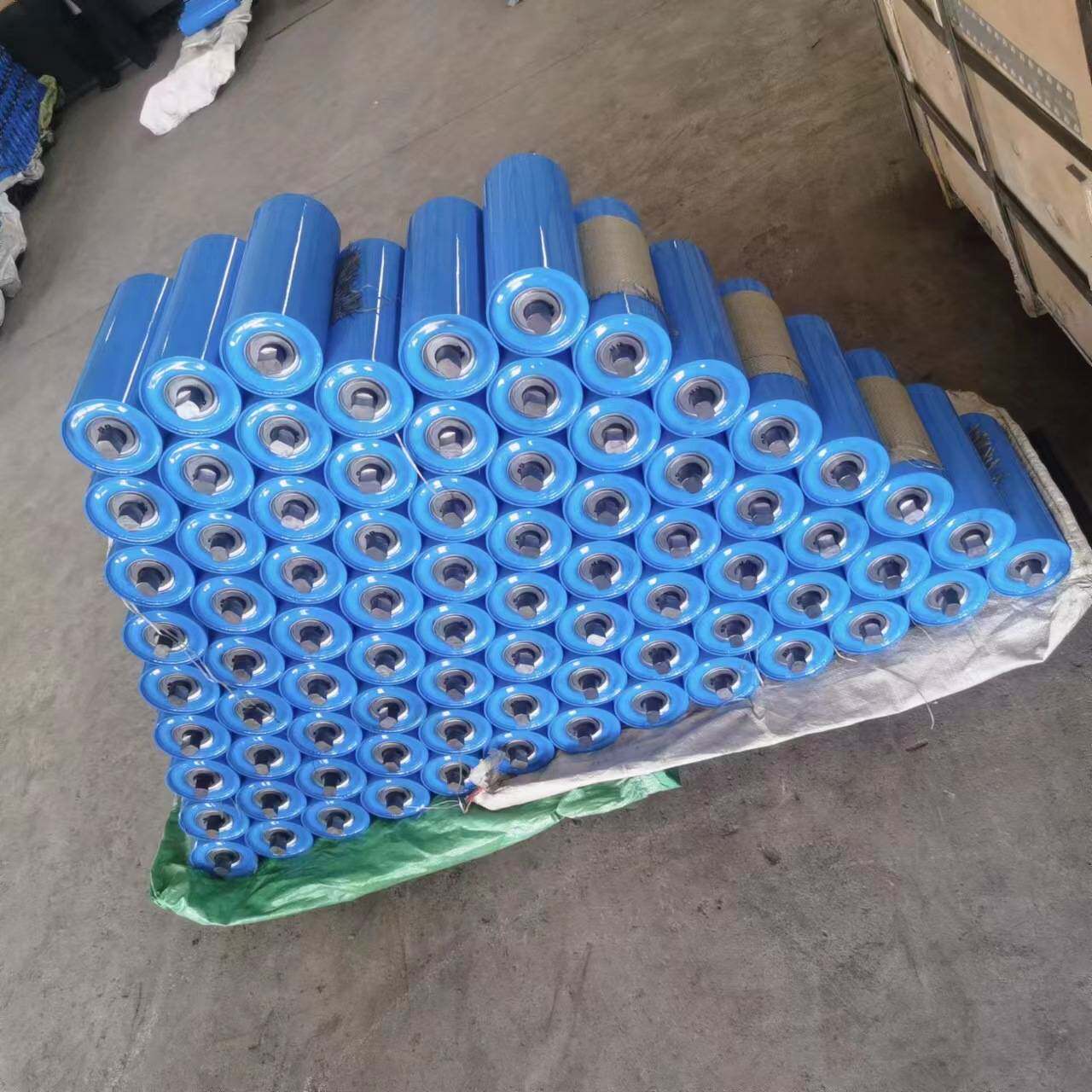 输送带托辊 滚筒支架输送机配件 槽型托辊组平行托辊橡胶缓冲托辊