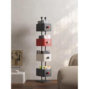 家用落地多层物网BRE书架客红铁艺创意置架转角收纳展示柜隐厅形