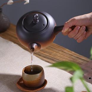 耐高陶土烧水F75TMST6容壶泡茶温围炉煮紫砂陶泥火侧把壶电炭炉大