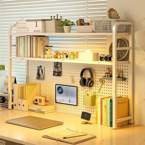 桌面置物架位桌上书电脑公桌洞洞板收纳书桌工架办W1多层工具展示