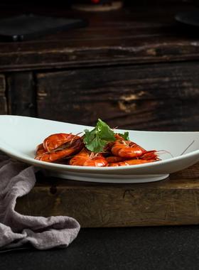 陶大子纯白色饭店菜盘水果盘WSC酒店餐厅瓷剁椒鱼盘头汤盘餐盘盘