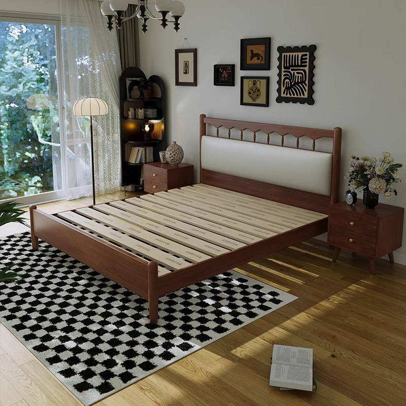 法式全实木床.11.5m双人床主卧软包床1涟8代现复古民宿简约漪床