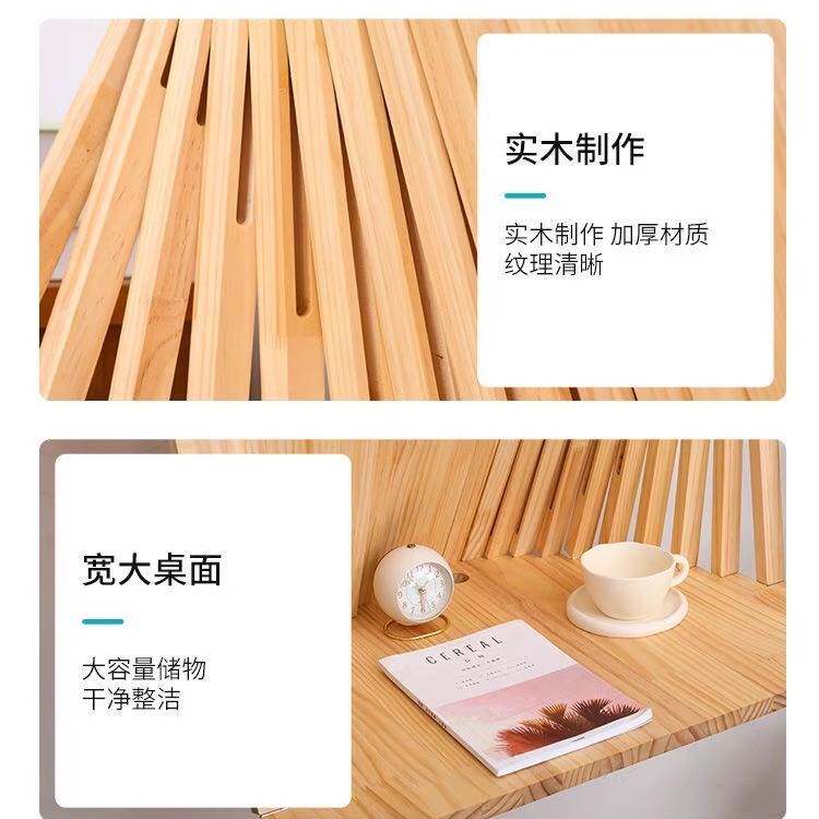 ?简约风原木折叠桌挂墙式可折叠壁桌高颜值折叠书桌空间收纳式