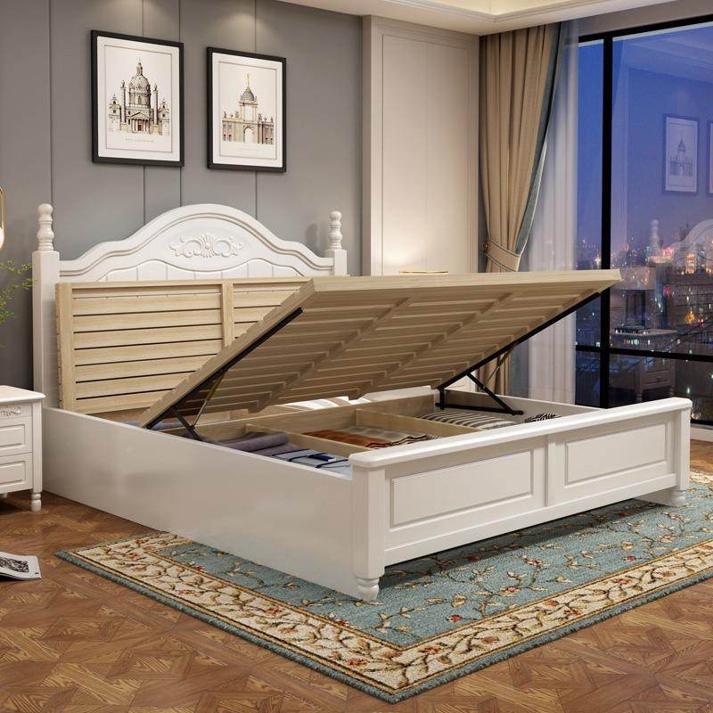 美式白色实木650#床代人简约卧1.8米双人床现经济型主1.5m单1.2公