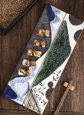 日式寿司长心REU条盘鱼盘盘鱼三文菜刺身盘点盘蛋糕小吃摆盘商用