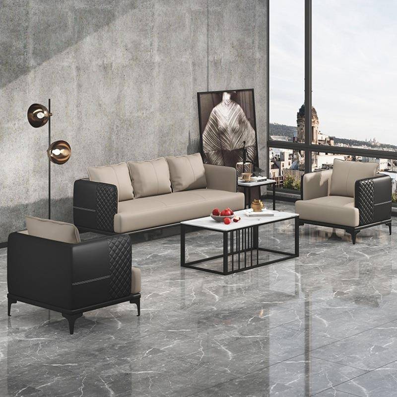 办公室沙发简约商务待老接板现代办公会客区SSL-XDSF休闲茶几组合