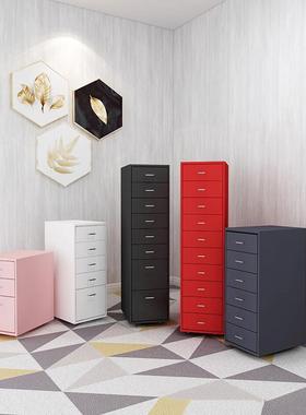 办公室桌下屉抽储多斗斗文件JQ-9165柜多层五铁皮置物柜可移动收