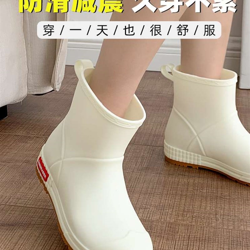 新款雨靴女中筒软长筒防水女士防滑男士雨靴雨鞋情侣款时尚款