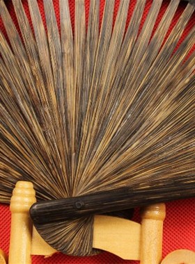 棕竹扇子传统全棕黑纸折扇7891012寸戏曲扇质同王星纪