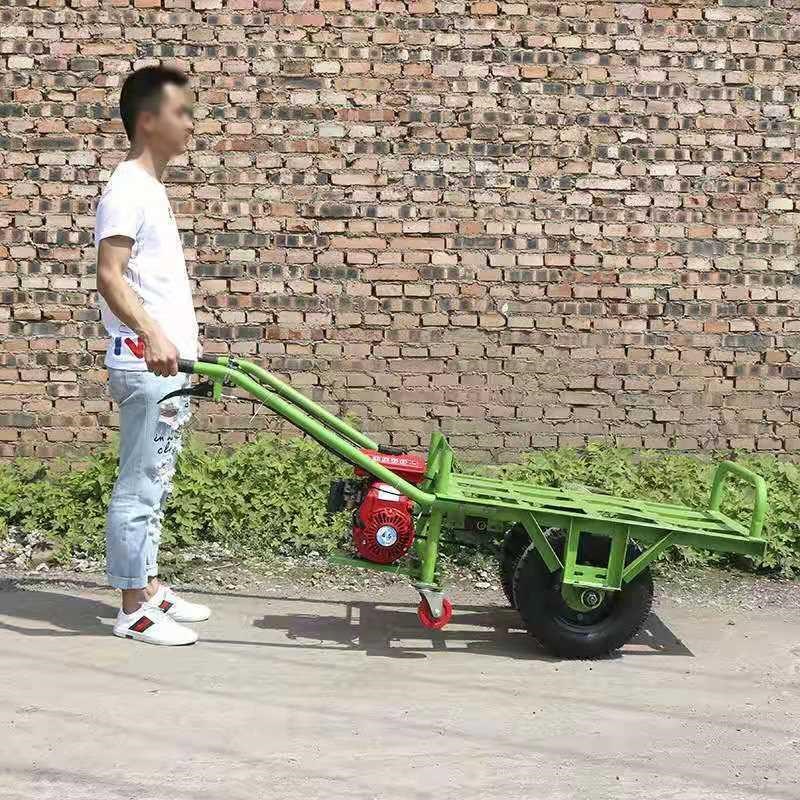 农用汽油鸡公车两轮平板工地果园山地大棚搬运翻斗爬山爬坡运输车