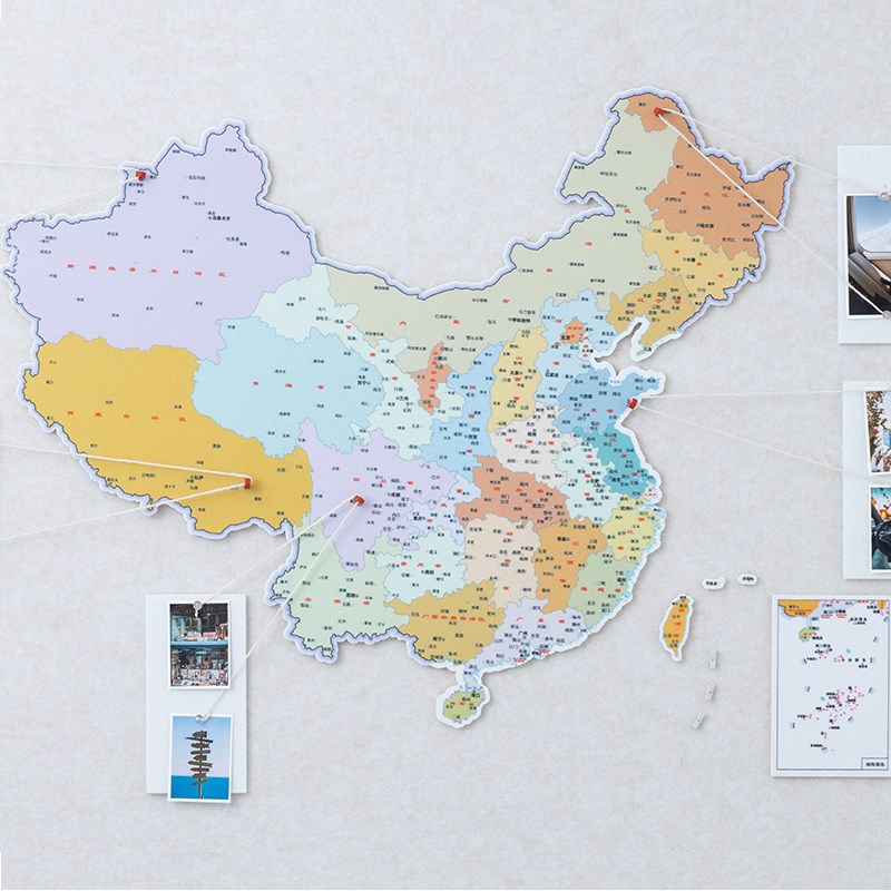 毛毡地图旅行足迹墙贴打卡照片墙定制毛毡墙贴尺寸材质展示板大号