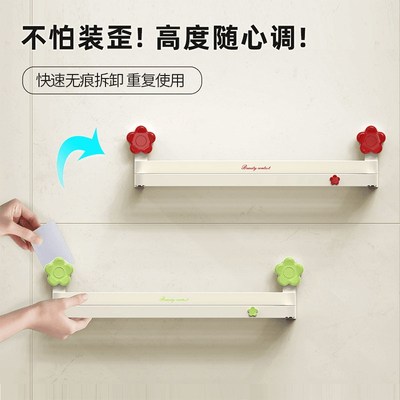 浴室吸盘拖鞋架卫生间免打孔鞋子收纳架子厕所门后壁挂式沥水置物
