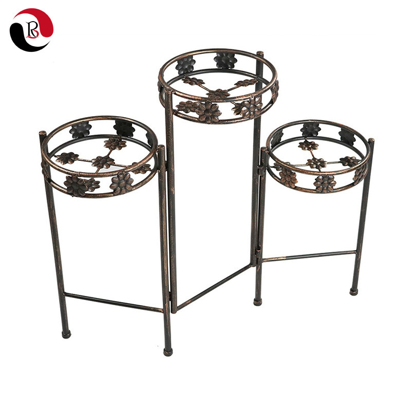 客厅落地室内花盆架三层花店展示架户外多层盆景架阳台铁艺花架