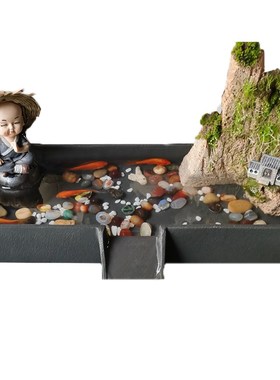 鱼缸流水器循环养鱼水系统流水板假山庭院造景水缸小摆件喷泉配件