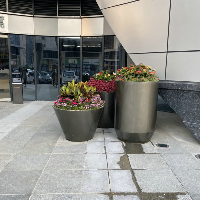 适用户外玻璃钢花盆商场开业花坛商业街花缸园林市政种植花箱花池