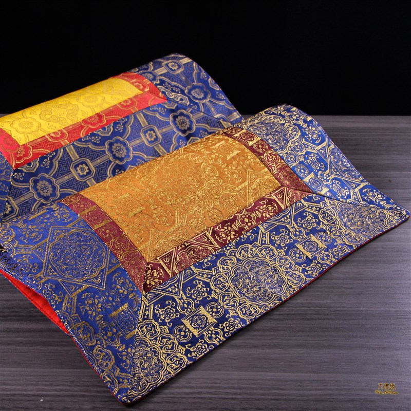 暗色藏式桌布双层加厚桌垫布料桌子台布花纹织锦缎供桌定制包经布