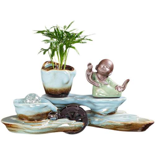 鱼缸鱼池鱼盆喷泉流水器水缸景观瀑布摆件造景循环水过滤装饰配件