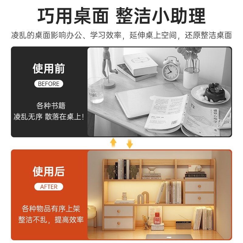 书架桌面置物架办公室桌上小型架子学生宿舍卧室书桌收纳储物书柜