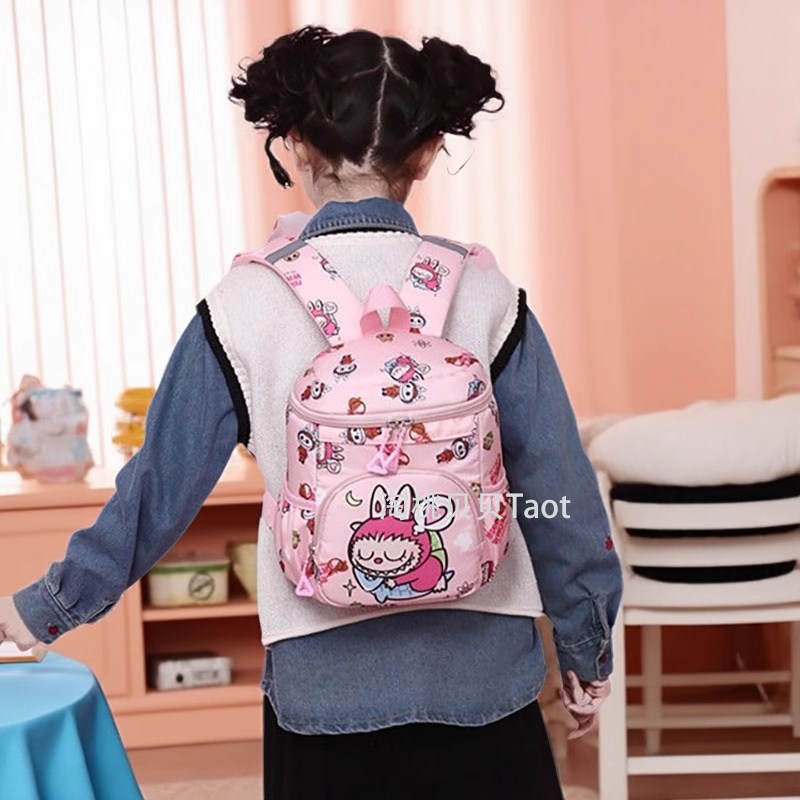 新款可爱卡通泡泡玛特拉布布双肩包幼儿园书包潮流休闲男女孩背包