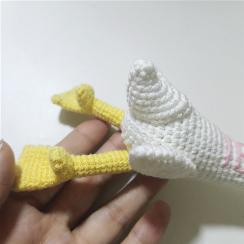 【成品】手工钩织毛线可爱趴趴鹅挪车号码牌定制