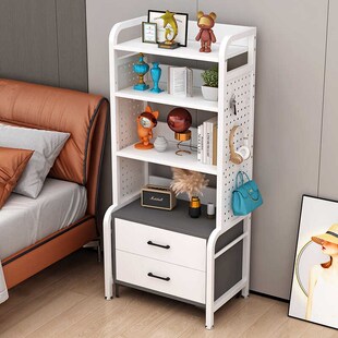 洞洞板床头柜上方多层置物架一体床头柜桌面置物架卧室Z收纳架床