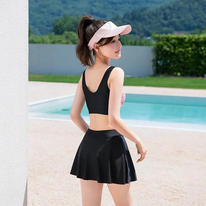 泳衣女裙式分体四件套长袖长裤防晒竞技冲浪温泉新款2025游泳装