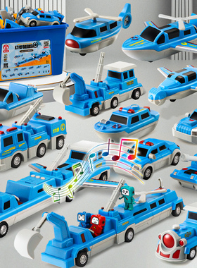 儿童磁吸力拼接玩具百p变形工程车机器人金刚男孩益智幼儿园3-6岁