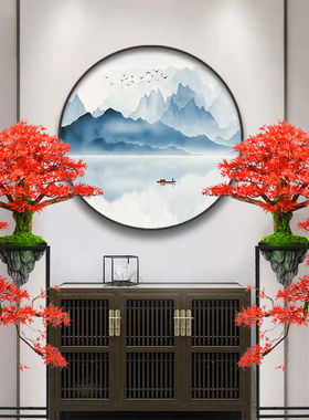 仿真迎客松植物盆景假花架落地摆件绿植盆栽酒店玄关装饰开业礼品